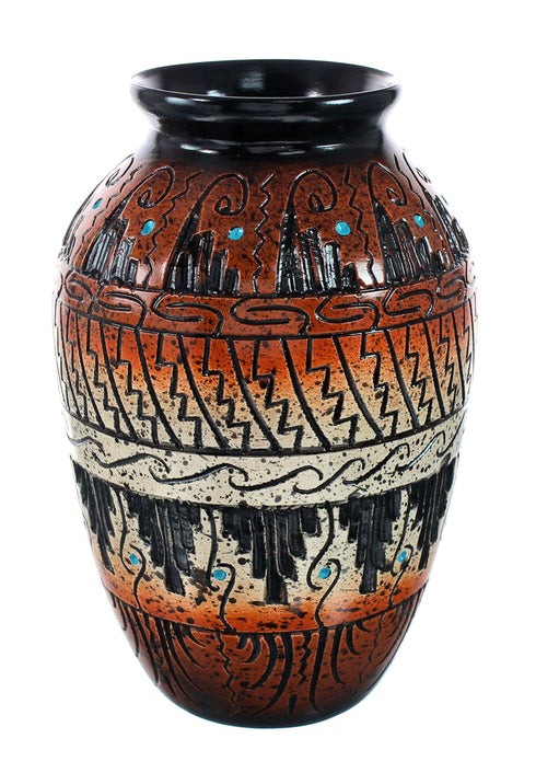 Navajo Indian Hand Crafted Pot By Artist Dewayne Eskeets NN20030